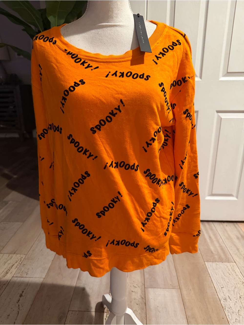 Jane and Delancey Orange "SPOOKY!" Long-Sleeve Graphic Top